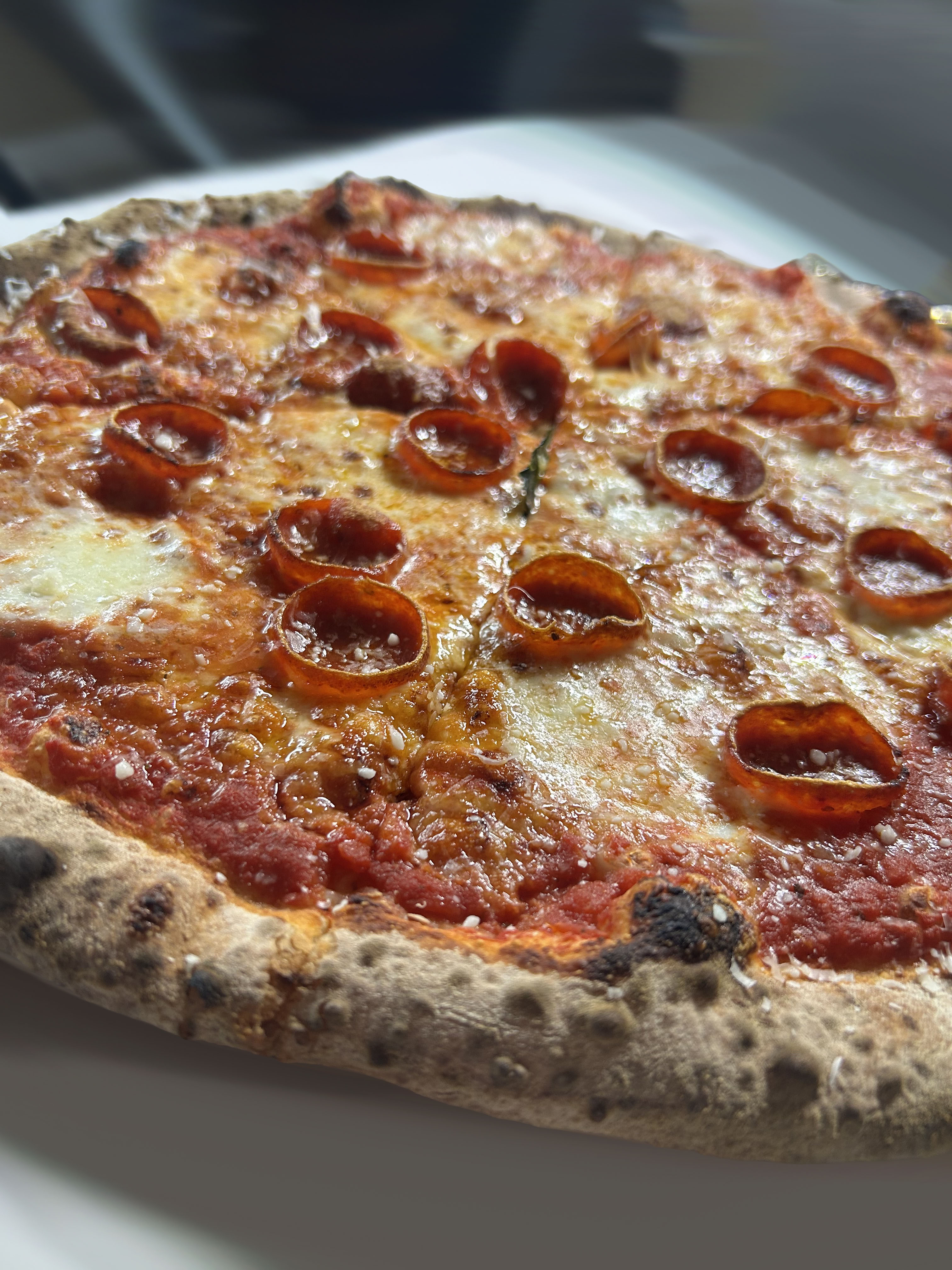 Pepperoni pizza from Yellow House Pizza